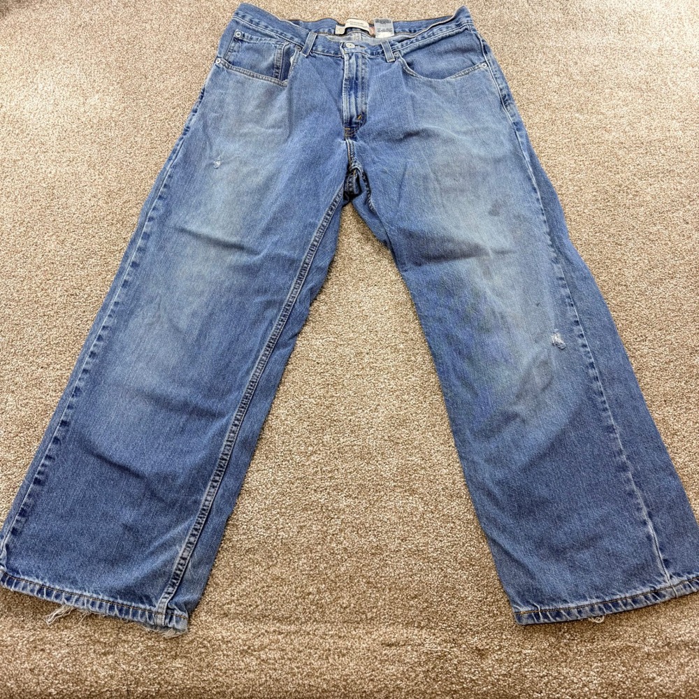Levis 569 Loose Straight Husky Jeans Mens 34x28 Denim Distressed VTG Workwear 34